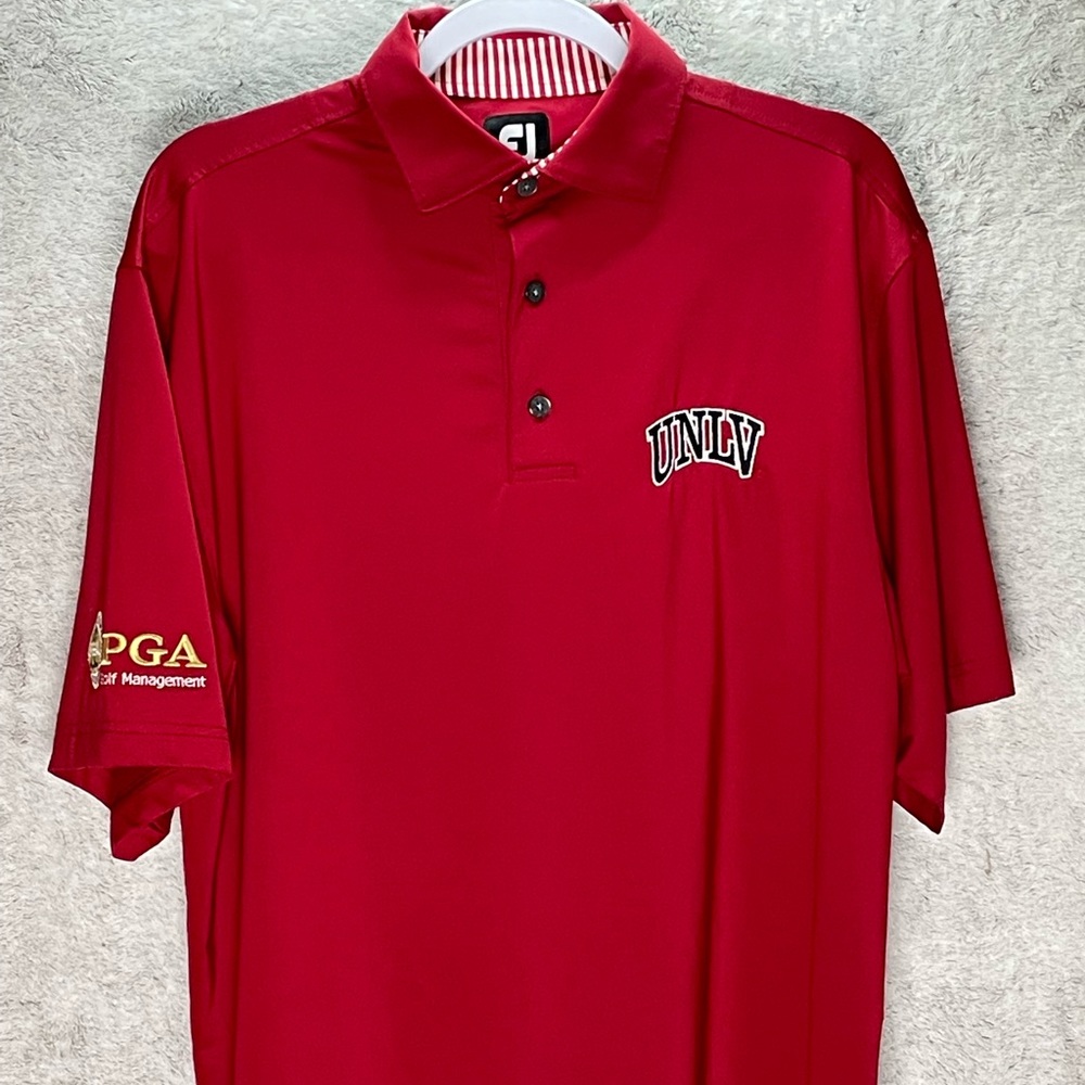 FootJoy UNVA PGA Mens Golf Polo | M | Red
